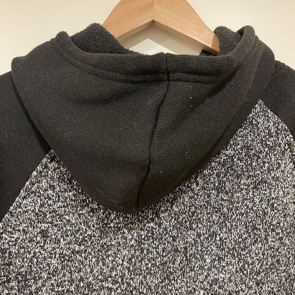 Brooklyn Cloth Men's Marled Knit Hoodie Black Grey Urban Cozy Core Streetwear M - Picture 5 of 9